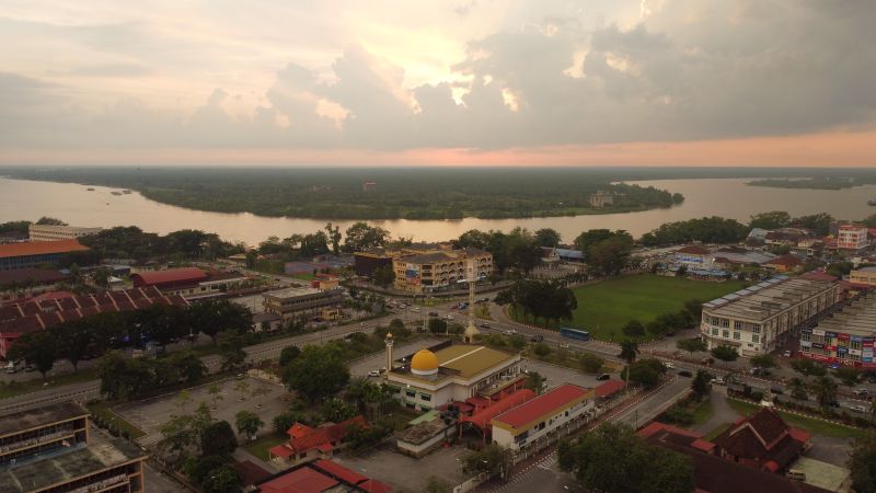 Sunset over the Perak River in Teluk Intan